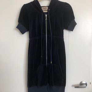 Juicy velour zip up hoodie dress